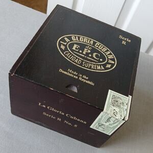La Gloria Cubana Empty Wooden Cigar Box 5" handmade Dominican Republic slide lid